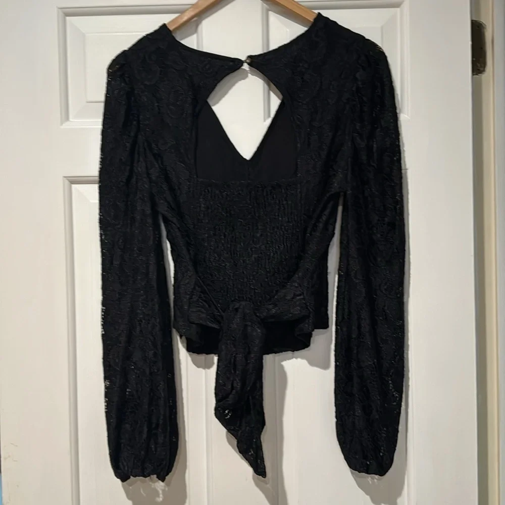 Anthropologie Black Lace Blouse